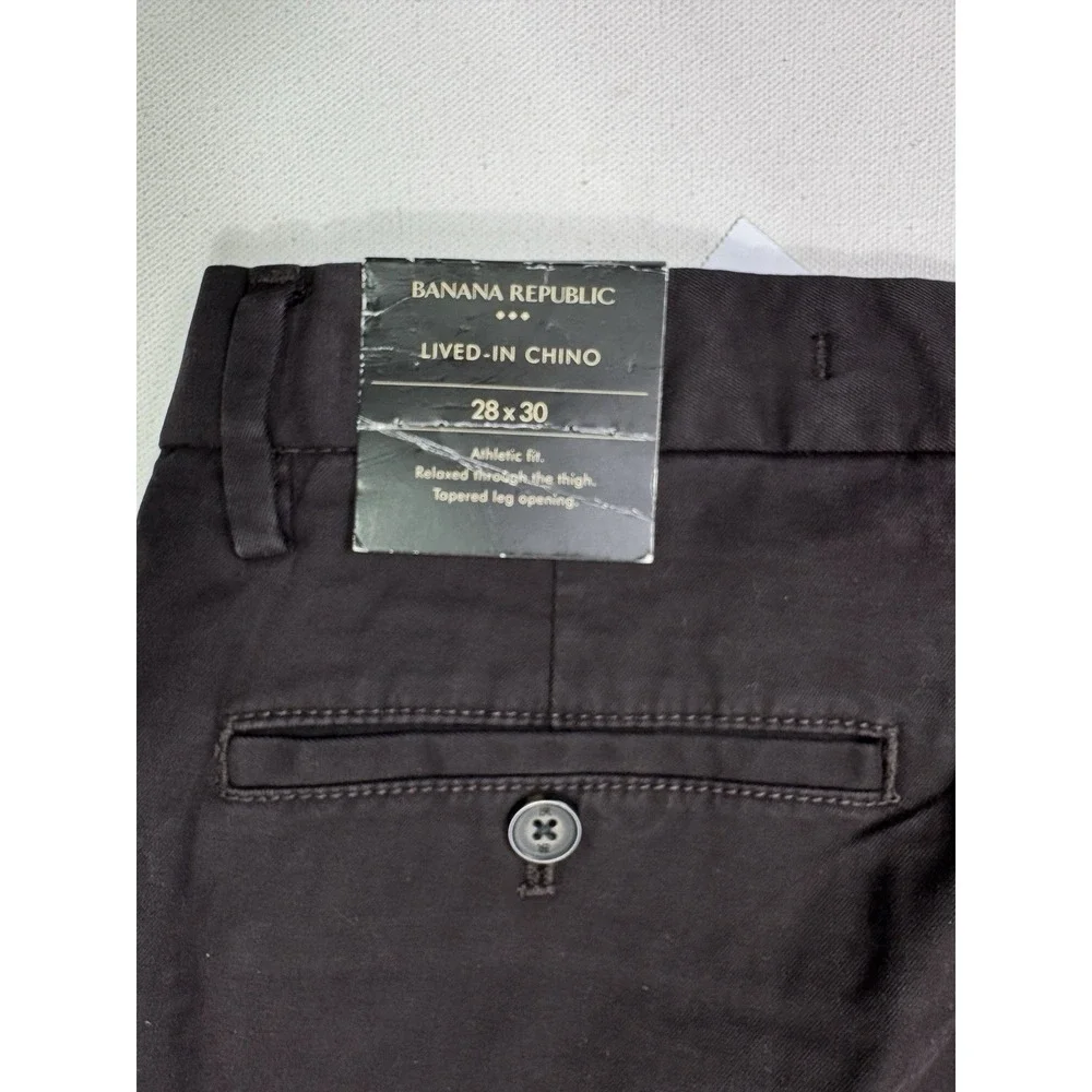 Banana Republic Lived-In Chino Athletic Fit Pants Men’s 28x30 (28x28) NWT Brown